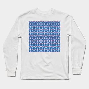 Vintage motif Blue and Pink Pattern Long Sleeve T-Shirt